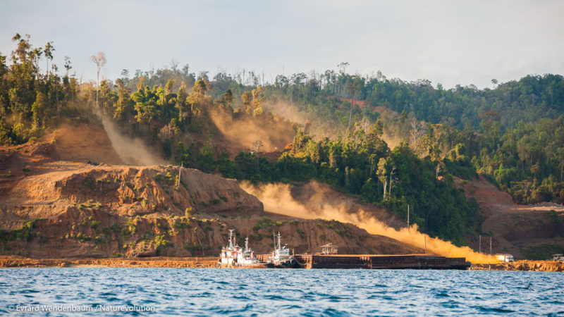 Nickel mining in Matarape Bay, on the island of Sulawesi.