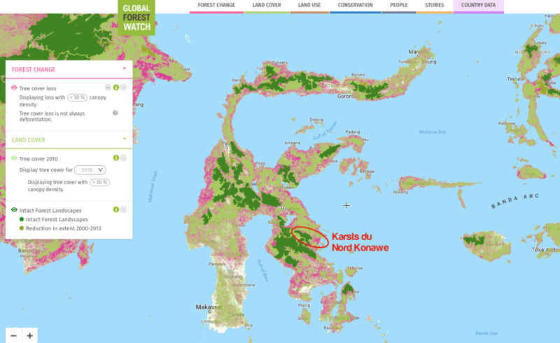 Distribution of intact forests on Sulawesi Island