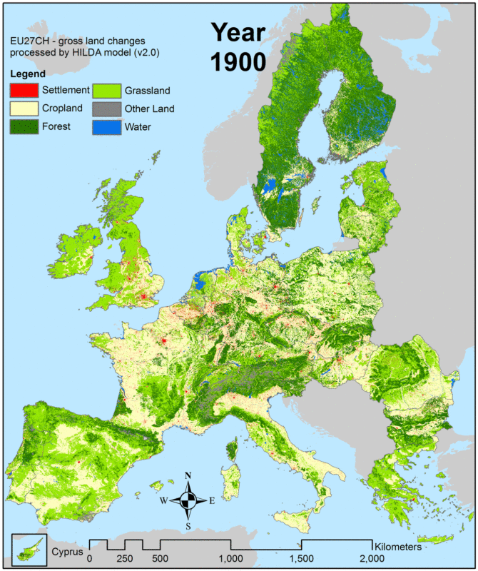 Carte des forêts d'Europe