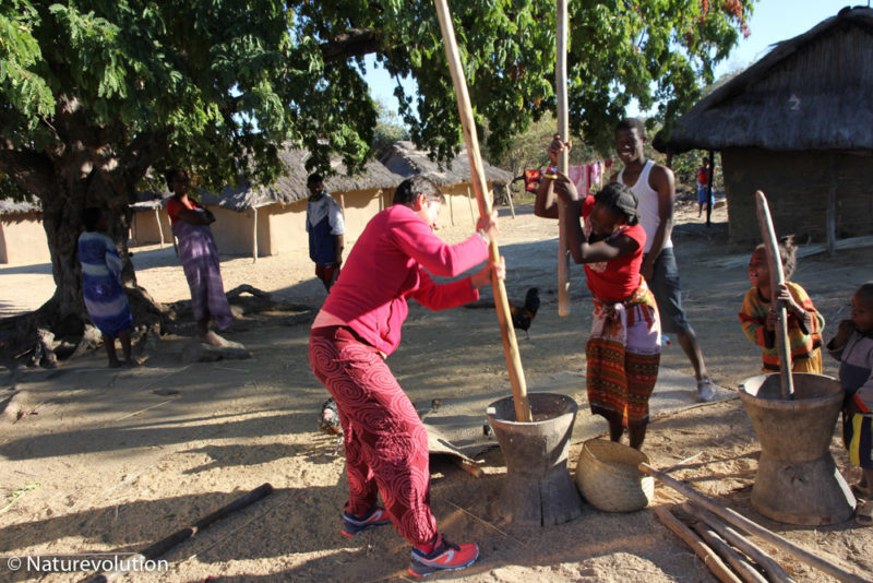 Ecovolunteers learning about village life in Madagascar