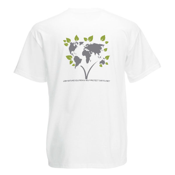 T-shirt Naturevolution pour homme, blanc et de dos