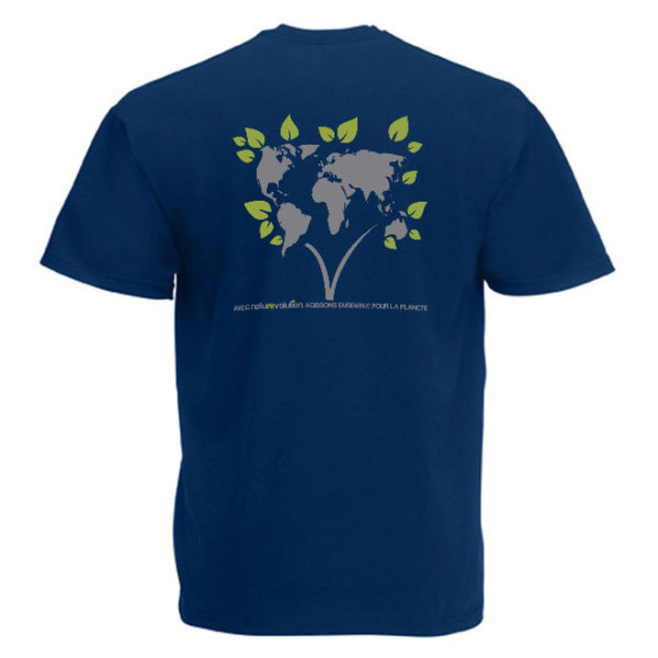 T-shirt Naturevolution pour homme, bleu et de dos