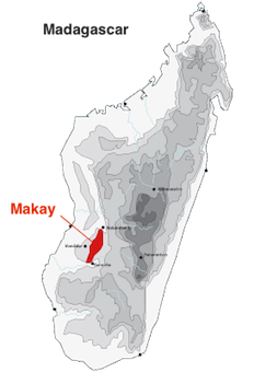 Location of the Makay massif in Madagascar