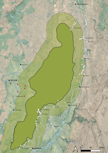 Carte de la répartition des villages autour du Makay