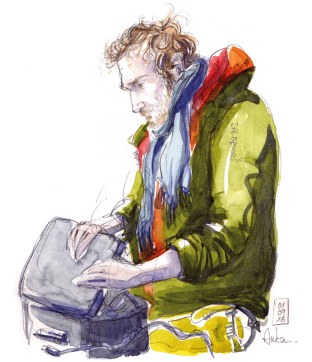 Aquarelle d'Evrard Wendenbaum par Auka