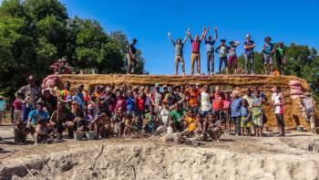 Building a school in a village on the Makay rim